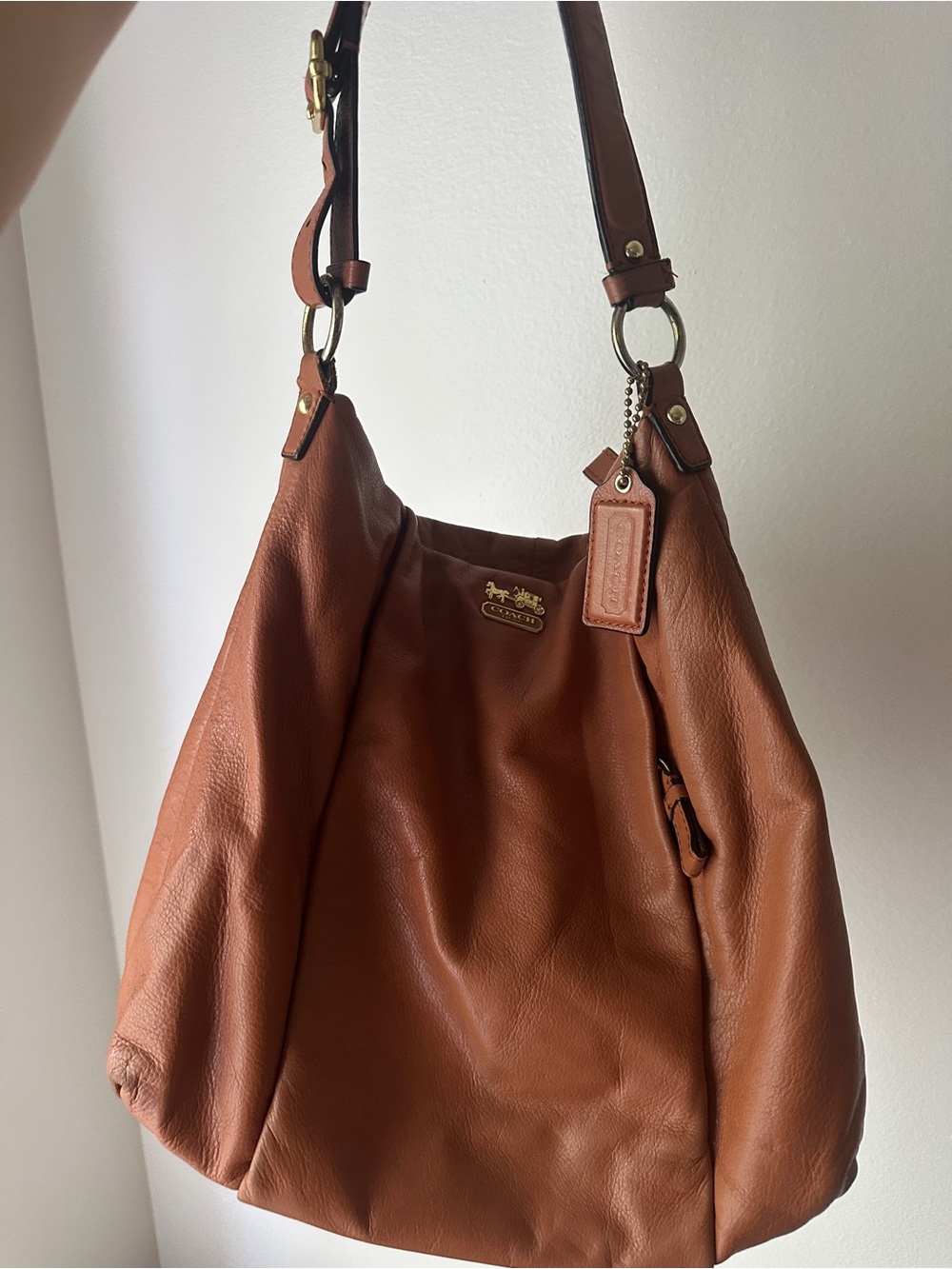 Coach Tan Leather Shoulder Hobo Bag